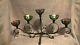 Vintage Wrought Iron And Glass Candle Holder Centerpiece 30 Long 16 High