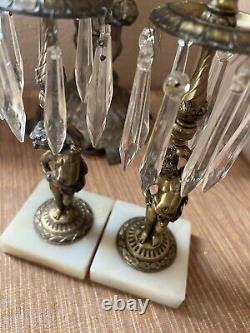Vintage candle holders cherubs brass