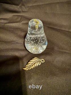 Vintage crystal pedestal bowl with prisms, candle holders (Loevsky) glass fruit