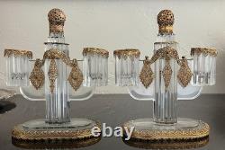 Vintage glass and metal candelabra