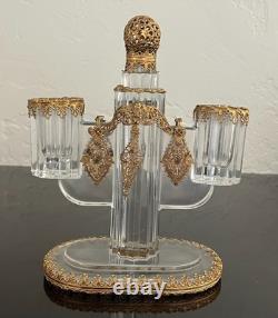 Vintage glass and metal candelabra
