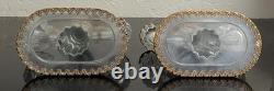 Vintage glass and metal candelabra