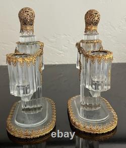 Vintage glass and metal candelabra