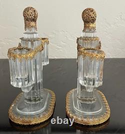 Vintage glass and metal candelabra