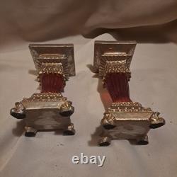 Vintage ruby red glass candle holders