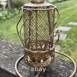 Vintage set/lot of 3 tea candle dangle lamps estate find candle holder