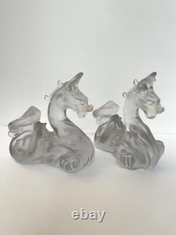 Virginia Evans Dragon Candle Holders STUDIO ART GLASS VINTAGE MID CENTURY MODERN