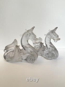 Virginia Evans Dragon Candle Holders STUDIO ART GLASS VINTAGE MID CENTURY MODERN