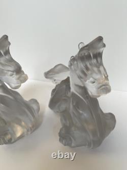 Virginia Evans Dragon Candle Holders STUDIO ART GLASS VINTAGE MID CENTURY MODERN