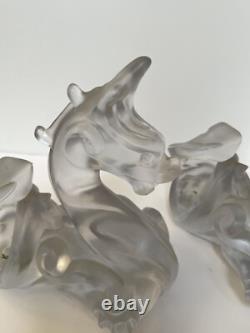 Virginia Evans Dragon Candle Holders STUDIO ART GLASS VINTAGE MID CENTURY MODERN