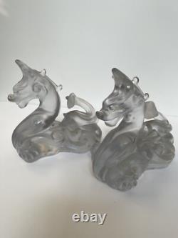 Virginia Evans Dragon Candle Holders STUDIO ART GLASS VINTAGE MID CENTURY MODERN