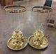 Virginia Metalcrafters Glass And Brass Candle Holder Pair
