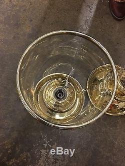 Virginia Metalcrafters Glass and Brass Candle Holder Pair