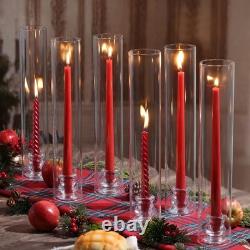 Volens Hurricane Glass Candle Holders Set Of 12 Candlestick Holders For Taper