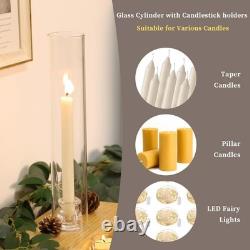 Volens Hurricane Glass Candle Holders Set Of 12 Candlestick Holders For Taper