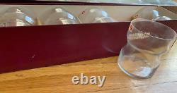 Vtg 1960s Iittala glass TUMBLER SET lot crystal mcm cube candle holder Box NOS