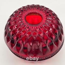 Vtg 1970s Indiana Glass Mt. Vernon Fairy Lamp Red Candle Holder Romantic Decor