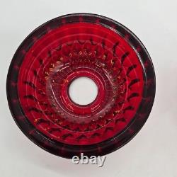 Vtg 1970s Indiana Glass Mt. Vernon Fairy Lamp Red Candle Holder Romantic Decor