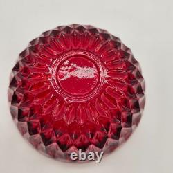 Vtg 1970s Indiana Glass Mt. Vernon Fairy Lamp Red Candle Holder Romantic Decor
