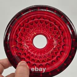 Vtg 1970s Indiana Glass Mt. Vernon Fairy Lamp Red Candle Holder Romantic Decor