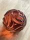 Vtg Baccarat Rosas Rose Candlestick Holder Orange Crystal Swirls Darker Hue #2