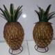 Vtg Caged Pineapple Copper Wire Blown Bubble Glass Outdoor Patio Candle Holders