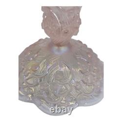 Vtg Fenton Pink Opalescent Glass Lily Of The Valley Candle Holders Signed