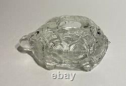 Vtg LE Smith Turtle Fairy Light Lamp-Clear Glass-2 Piece Tealight Candle Holder