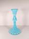 Vtg Pv France Blue Opaline Milk Glass Figural Woman Candlestick Holder