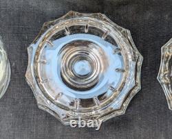 Vtg Pair Elegant Etched Glass Hurricane Candle Holder Grape Shade Globe 11.25