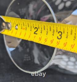 Vtg Pair Elegant Etched Glass Hurricane Candle Holder Grape Shade Globe 11.25