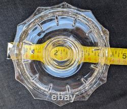 Vtg Pair Elegant Etched Glass Hurricane Candle Holder Grape Shade Globe 11.25