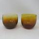 Vtg Set Glassybaby Drinkers Cola Pre-triskelion Low Ball Amber Glass Rare