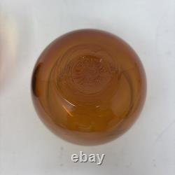 Vtg SET Glassybaby Drinkers Cola Pre-triskelion Low Ball Amber Glass Rare