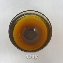 Vtg SET Glassybaby Drinkers Cola Pre-triskelion Low Ball Amber Glass Rare