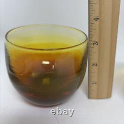 Vtg SET Glassybaby Drinkers Cola Pre-triskelion Low Ball Amber Glass Rare