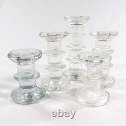 Vtg Timo Sarpaneva Iittala Festivo Glass Candle Stick Holders Set of 5 Finland