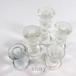 Vtg Timo Sarpaneva Iittala Festivo Glass Candle Stick Holders Set of 5 Finland