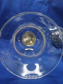 Vtg Towle Sterling Silver Hurricane Candle Holders Pair Etched Glass Sticker