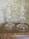 Waterford Alana Cut Lead Crystal Glass 2 Candlesticks Candle Holder Ireland