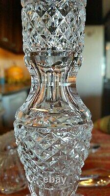 WATERFORD CRYSTAL ALANA PAIR CANDLE HOLDERS 8 in tall with Bobeche and crystals