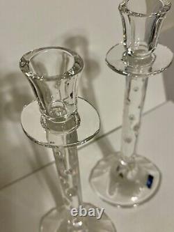 WATERFORD CRYSTAL LARGE 12.5 Candle Stick Holders Rain Drop collection, Marquis