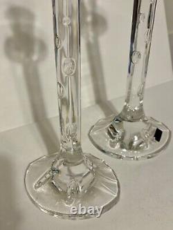 WATERFORD CRYSTAL LARGE 12.5 Candle Stick Holders Rain Drop collection, Marquis