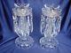 Waterford Crystal Pair Candlesticks Candleholders With Prisims Spectacular