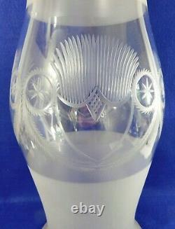 WOW! Large 23 Etched & Frosted Glass Hurricane Lamp Globe Shade Candle Holder