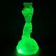 Walther & Sohne Art Deco Green Uranium Glass Nymph Figurine Candle Holder 1930's