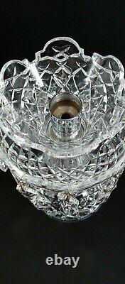 Waterford Candlestick Holder Crystal Glass Vintage Lismore Bobeche Prisms