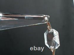 Waterford Candlestick Holder Crystal Glass Vintage Lismore Bobeche Prisms
