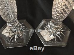 Waterford Crystal 2 TARA CANDELABRA Candle Holder With Prisms SIGNED JIM O' LEARY