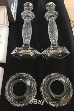 Waterford Crystal 2 TARA CANDELABRA Candle Holder With Prisms SIGNED JIM O' LEARY